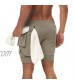 2021 Men's Double-Layer Solid Color Fitness Quick-Drying Breathable Shorts Pants