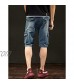Idopy Men`s Vintage Cargo Denim Shorts Biker Jeans with Multi Pockets