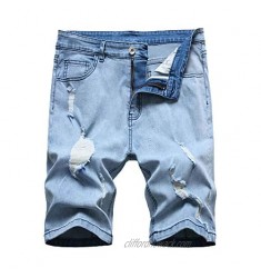 Men's Fashion Ripped Short Jeans Casual Denim Shorts with Hole