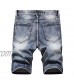 Men's Ripped Jeans Shorts for Men Summer Vintage Washed Denim Short Distressed Straight Fit Knee Length Jean Shorts (38 Light Blue)