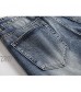 Men's Ripped Jeans Shorts for Men Summer Vintage Washed Denim Short Distressed Straight Fit Knee Length Jean Shorts (38 Light Blue)