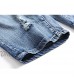 Men's Slim Fit Ripped Denim Short Fashion Straight Washed Holes Jeans Shorts Summer Casual Cotton Stretch Jean Shorts (Light Blue 32)