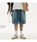 WXYPP Retro Straight Tooling Denim Shorts Men Loose Classic Comfortable Denim Shorts Comfortable (Color : Blue Size : M)