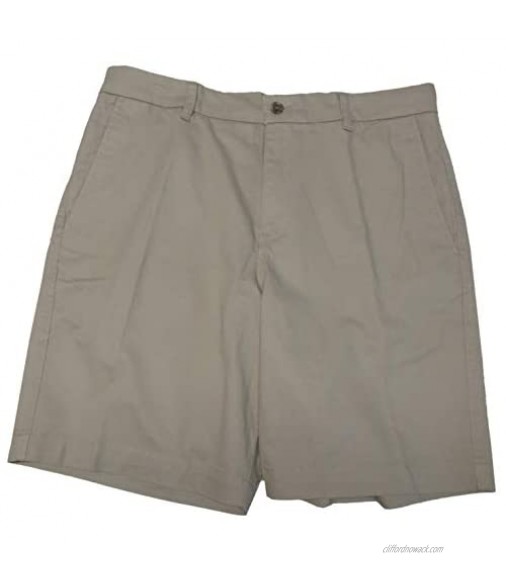 Chaps Men's Flat Front Stretch Shorts Size 36 Khaki