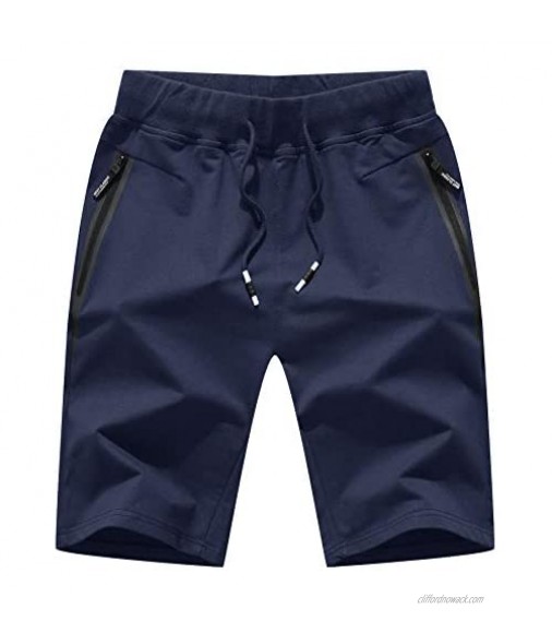 TOTNMC Men's Shorts Casual Classic Cotton Summer Shorts Drawstring Elastic Waistband Athletic Sweatpants