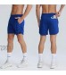 CongYee Men’s Running Gym 2 in 1 Sports Quick Drying Breathable Shorts Outdoor Training 7 Shorts with Phone Pocket