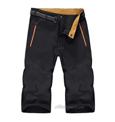 EKLENTSON Mens Outdoor Stretch Waist Thin Quick Drying Shorts Lightweight Slim Fit Cargo Shorts (No Belt)