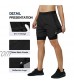 Roadbox 2 in 1 Running Shorts for Men Quick Dry Breathable Workout Gym Athletic Shorts Back Zipper Pocket (L) Black