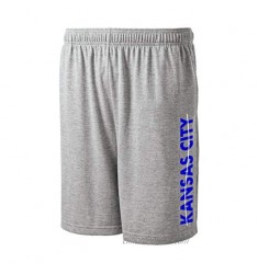 Wally's Custom Apparel Kansas City Shorts with Pockets Gray/Blue/White Mens Small - 2XL
