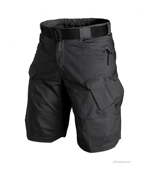 Xiakolaka Upgraded Waterproof Tactical Shorts for Men Outdoor Hiking Quick Dry Breathable Cargo Shorts Black
