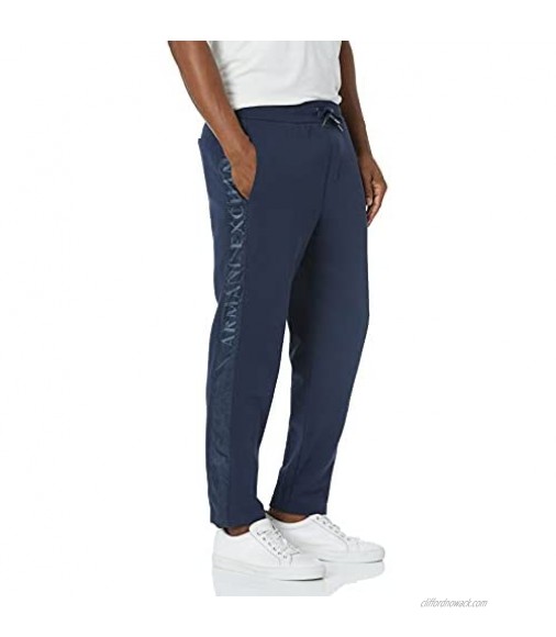 AX Armani Exchange Men's Mixed Fabric Logo Side Sweatpants