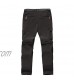CAMOFOXIN Men Convertible Walking Pants with Belt Outdoor Quick Dry Mountain Hiking Trousers (Black Khaki)