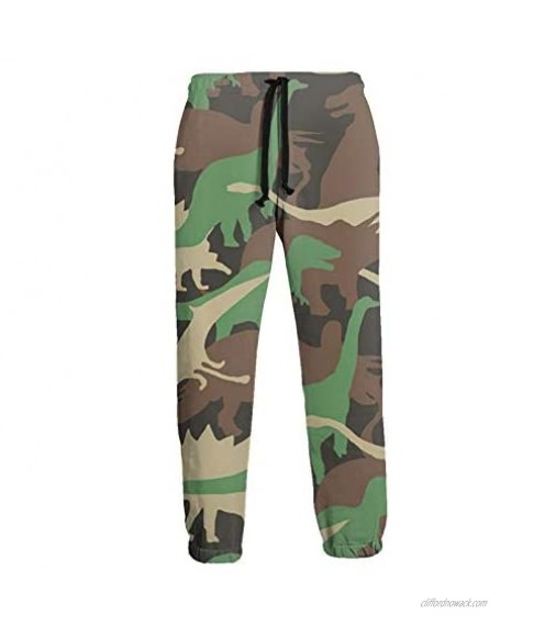 Camouflage Dinosaur Men's Athletic Sweatpants Unisex Adults Fleece Sweatpants with Drawstring and Pockets S-3xl