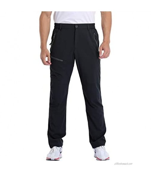 MOCOLY Men's Hiking Cargo Pants Outdoor Lightweight Quick Dry Water Resistant UPF 50 Long Pants with Zipper Pockets