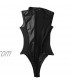 DingMi Women's One Piece Metallic Zip Up Wet Look Clubwear Thongs Leotard Bodysuit