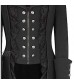 Keepmove Fashion Womens Long Sleeve Gothic Vintage Irregular Tailcoat Solid Pocket Button Jacket Retro Lace Coat