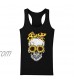 SHOBBW Women's Fashion Summer Casual O-Neck Floral Skull Print Sleeveless T-Shirt Tank Top Vest