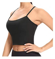 VJGOAL Solid Color U-Neck Sports Bra for Women  Wirefree Bra Workout Crop Basic Primer Tops Yoga Bra Tank