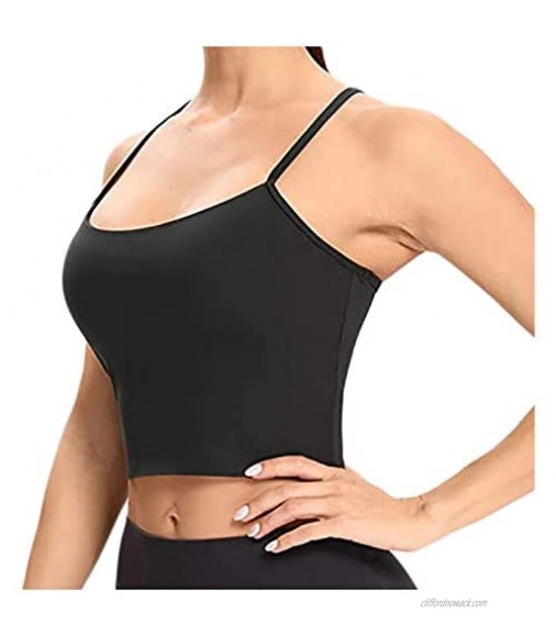 VJGOAL Solid Color U-Neck Sports Bra for Women Wirefree Bra Workout Crop Basic Primer Tops Yoga Bra Tank