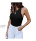 ZSIIBO Women's Sexy Bodysuits Round Collar Cute Sleeveless Jumpsuit Tank Tops Slim Fit Casual Basic Shirts