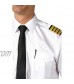 4 Stripes Mens White Pilot Shirt 100% Cotton Short Sleeve Dress Shirt for Men