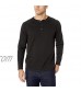 Essentials Men's Regular-Fit Long-Sleeve Henley Shirt Black Large