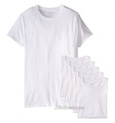 Fruit of the Loom Men's Stay Tucked Crew T-Shirt - 5X-Large - White (Pack of 6)