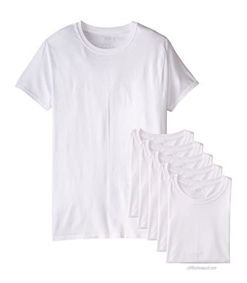 Fruit of the Loom Men's Stay Tucked Crew T-Shirt - 5X-Large - White (Pack of 6)