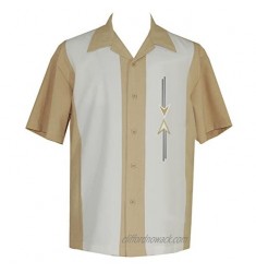Lucky Paradise Mens Camp Shirt Vintage Cuban Style Bowling Shirt ~ Tom Collins ~ Guayabera Dress Shirt Style