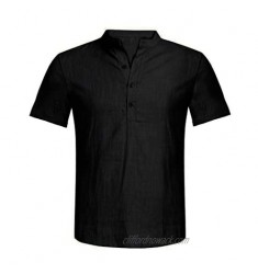 Jumaocio Button up Slim Fit Hawaiian Short Sleeve Cotton Linen Shirts