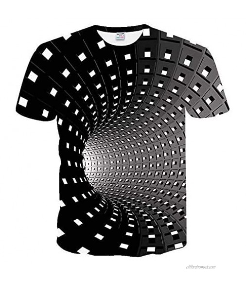 Lravieyew Unisex Fashion 3D Print T-Shirts Funny Graphics Pattern Crewneck Short Sleeve Summer Tees for Mens Womens
