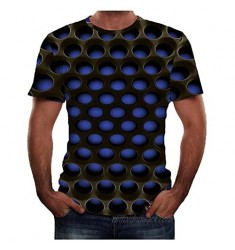 Mens 3D Printed Tie Dye Creative Funny Summer Casual Short Sleeve T-Shirts Tees Novelty T-Shirts