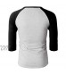 Men's Casual Vintage 3/4 Raglan Sleeve Henley Cotton Lightweight Baseball Tee T-Shirts
