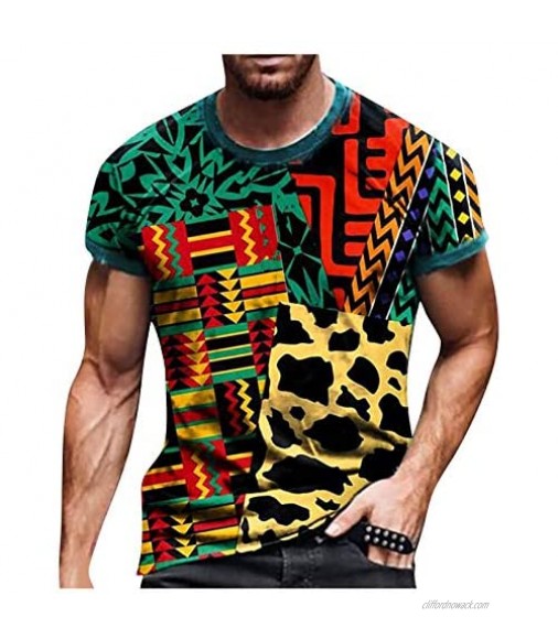 Men's Round Neck T-Shirt Cool Novelty Design Graphic T-Shirts for Guys Street Style Tees Tops
