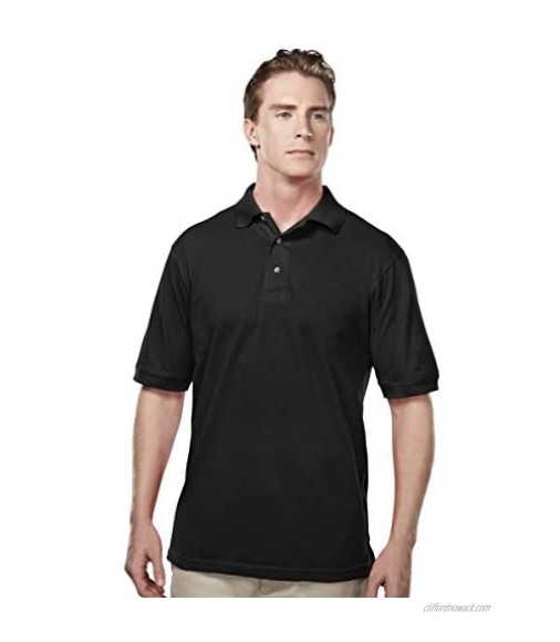 Men’s Short Sleeve Three Button Easy Care Pique Golf Shirt (25 Colors S-4XLT)