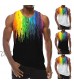 Men's Tank Tops Casual 3D Splash Ink Printed Tee Sleeveless O-Neck Fitness Vest Tops