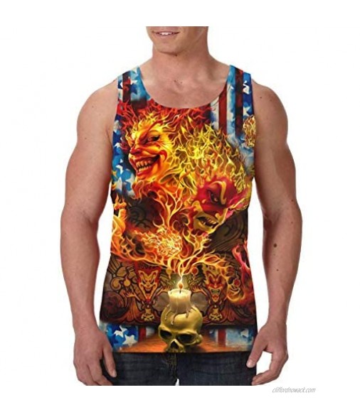 Men's Work Out Classic Tee Print Premium Tank Tops Compression Muscle