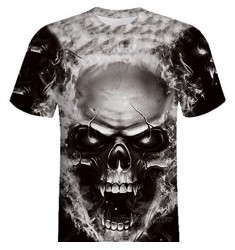 Stoota 3D Skull Print T-Shirts for Men  Men's Graphic T-Shirt  Short Sleeve Casual Round Neck Comfy Blouse Streetwear