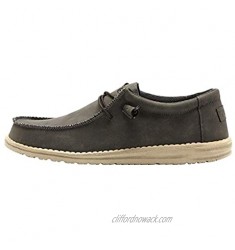 Hey Dude Men's Wally Recycled Leather Coffee  Size 10