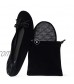 Silky Toes Women’s Velvet Foldable Ballet Flats Slip On Travel Purse Shoes with Carrying Pouch