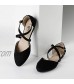 Trary Women's D'Orsay Criss Cross Strap Ballet Flat Shoes