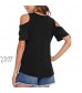 Beyove Womens V Neck T Shirts Short Sleeve Cold Shoulder Tops Summer Casual Blouse