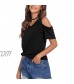 Beyove Womens V Neck T Shirts Short Sleeve Cold Shoulder Tops Summer Casual Blouse