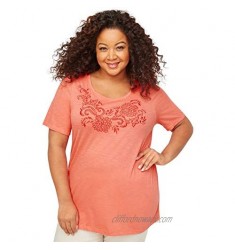 Catherines Women's Plus Size Belhaven Embroidered Tee
