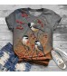 F topbu T Shirts for Women O Neck Short Sleeve Blouses Dragonfly Printed Tops Summer Casual Shirts Tunic Tops