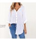 Fankle Button Down Shirts for Women 3/4 Sleeve Plus Size Loose Fit Casual Collared Blouses Tops Oversized Comfy