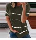 felwors T Shirts for Women Womens Casual Fashion Summer Print Short Sleeve Round Neck Blouse Tops Tunics Basic Tee Tops