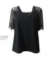 Meichang Ladies Deep V Neck Tops Lace Short Sleeve T Shirts Solid Color Blouse Summer Thin Pullover Tee