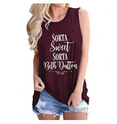 REOGA Sorta Sweet Sorta Beth Dutton Shirts for Women Long Sleeve Pockets Tshirts Graphic Gifts Blouses