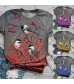 T Shirt for Women Women Crew Neck Tunic Cat Butterfly Floral Graphic Baggy Casual Tops Tee Plus Size Loose Fit Summer